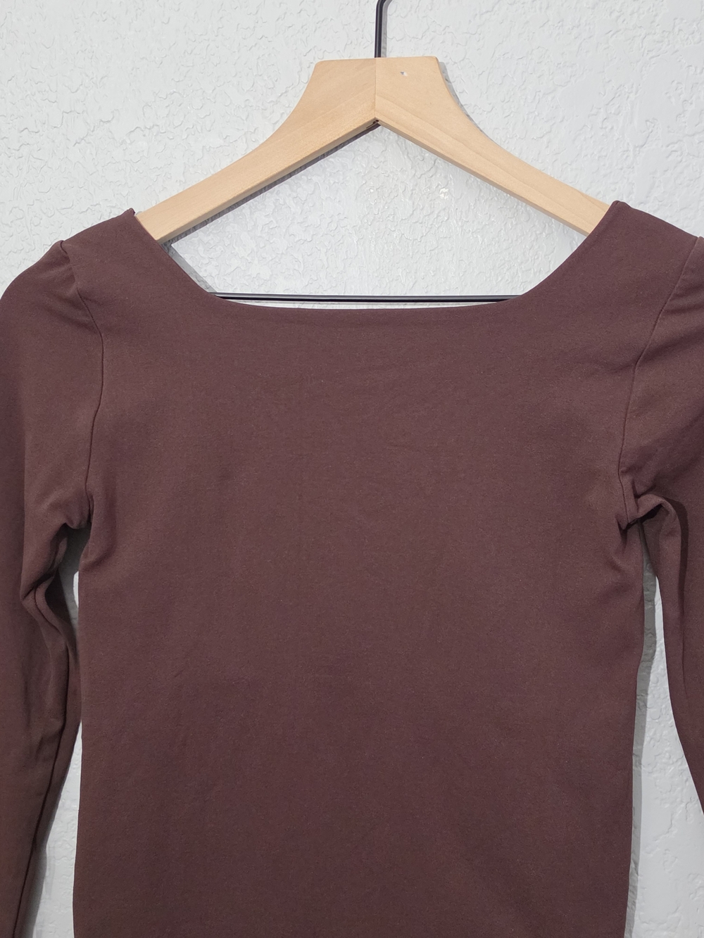 Intimately Free People Clean Lines Long Sleeve Top Chocolate/Merlot Women M/L - Picture 6 of 7